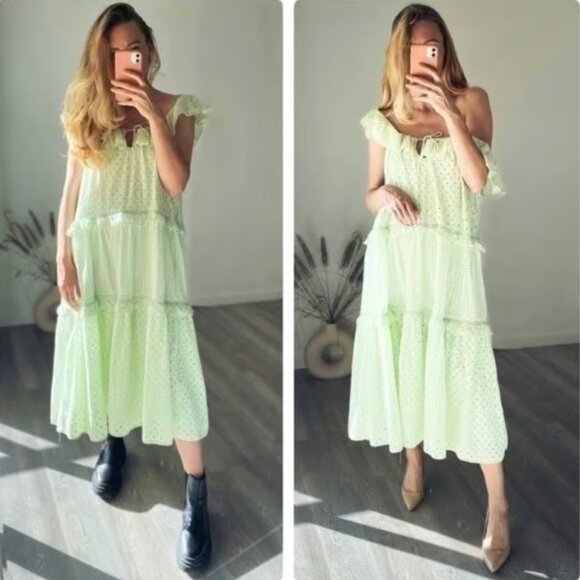 Zara Embroidered Lace Midi Dress Size S NEW WITH TAG! - Picture 4 of 7